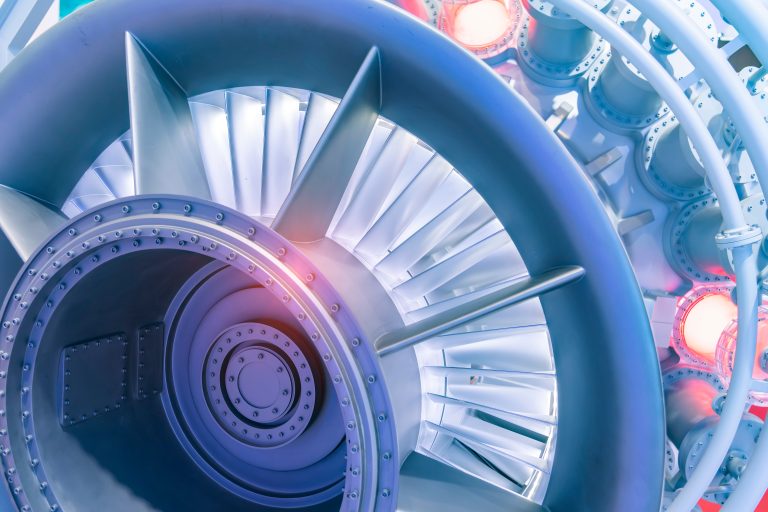 Jet engine, internal structure with hydraulic,  aircraft and aerospace industry