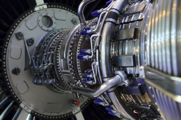 Jet,Engine,,Internal,Structure,With,Hydraulic,,Fuel,Pipes,And,Other