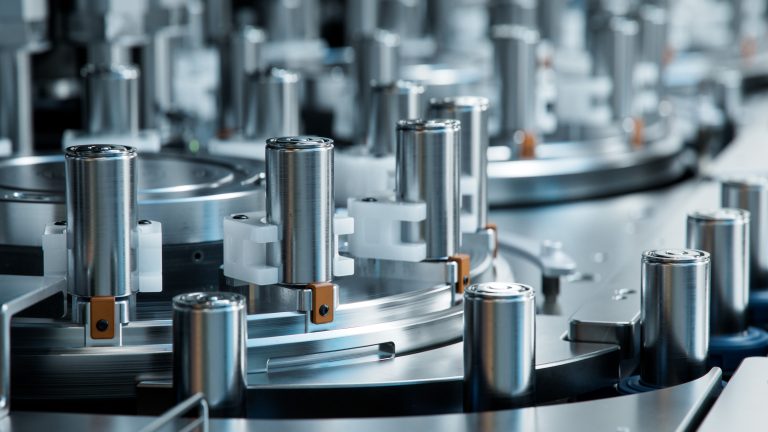 Close-up,Of,Lithium-ion,Cells,For,High-voltage,Electric,Vehicle,Batteries,Manufacturing