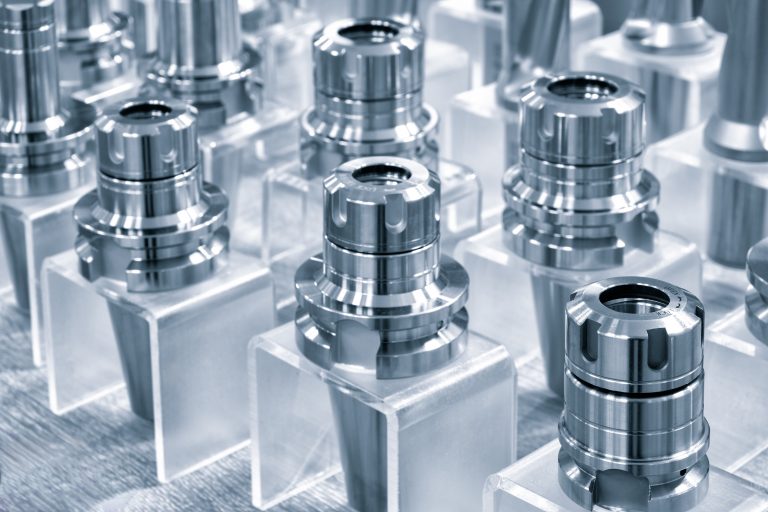 Milling metal cutter tools for CNC machine, dustrial design background, engineering technology concept