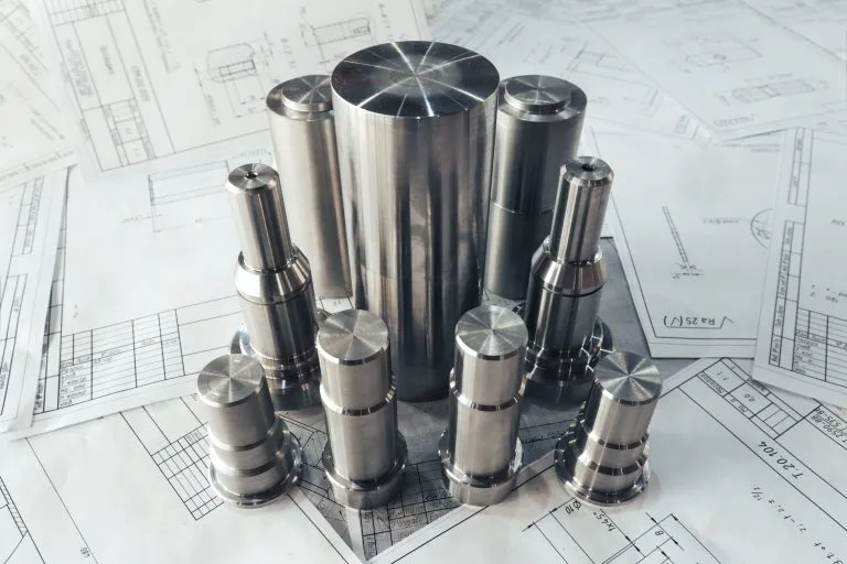 Metal,Products,Turned,On,A,Lathe,Lie,On,The,Drawings