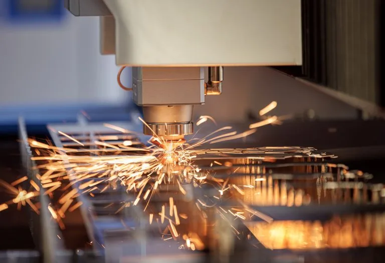 CNC Laser cutting of metal, modern industrial technology