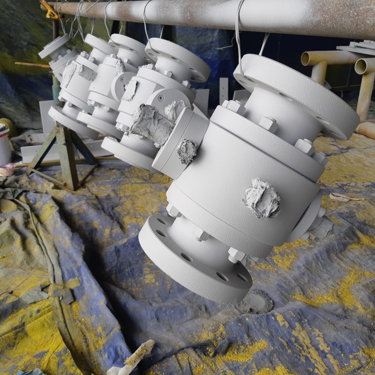 Second,Coating,Process,Of,Ball,Valve,At,The,Workshop,For