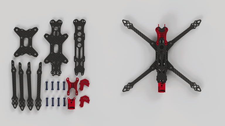Custom FPV drone frame machining of 7075-T6 arms using high-speed CNC milling
