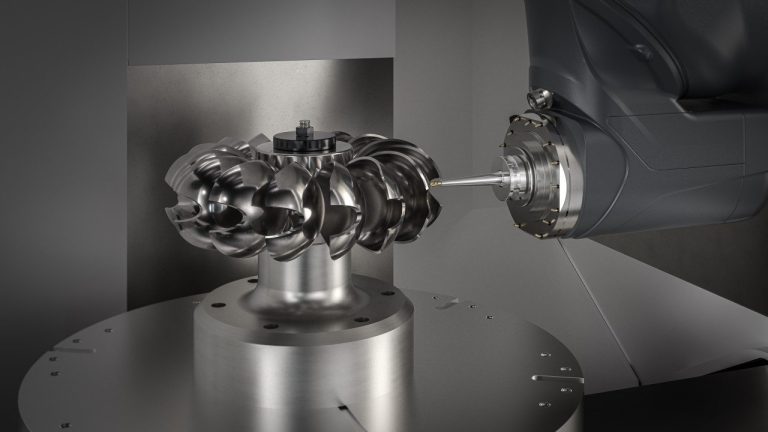 : Industrial drone parts supplier machining UAV components on a 5-axis CNC mill to reduce setups